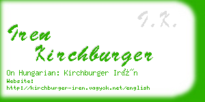 iren kirchburger business card